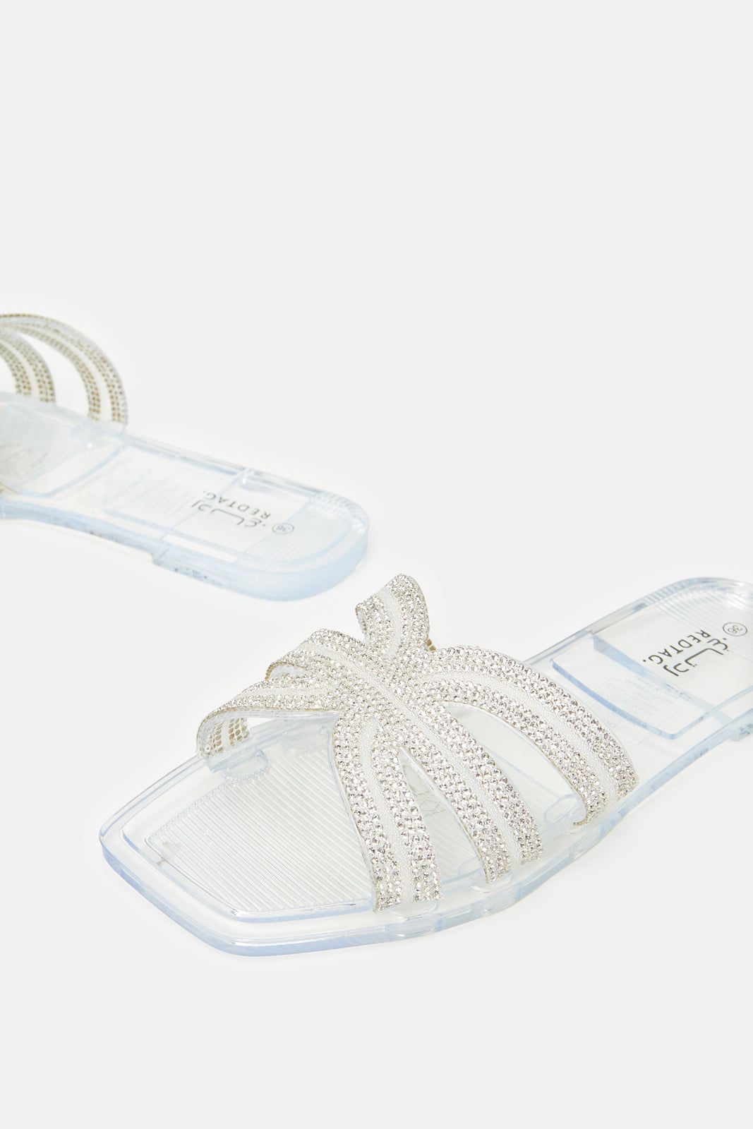 Women White Strappy Embellished Mule sold by Redtag product image thumbnail 3