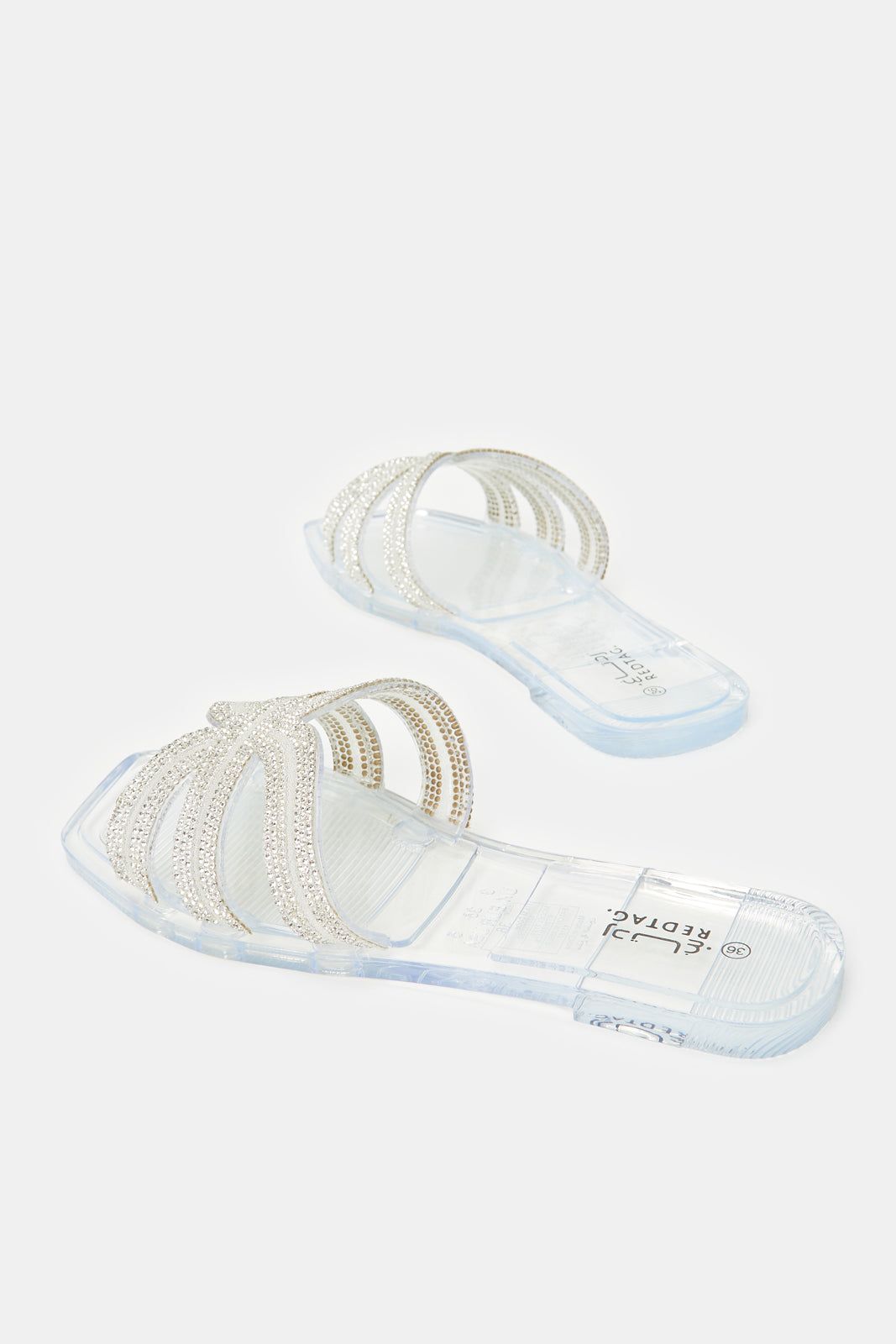 Women White Strappy Embellished Mule sold by Redtag product image thumbnail 4