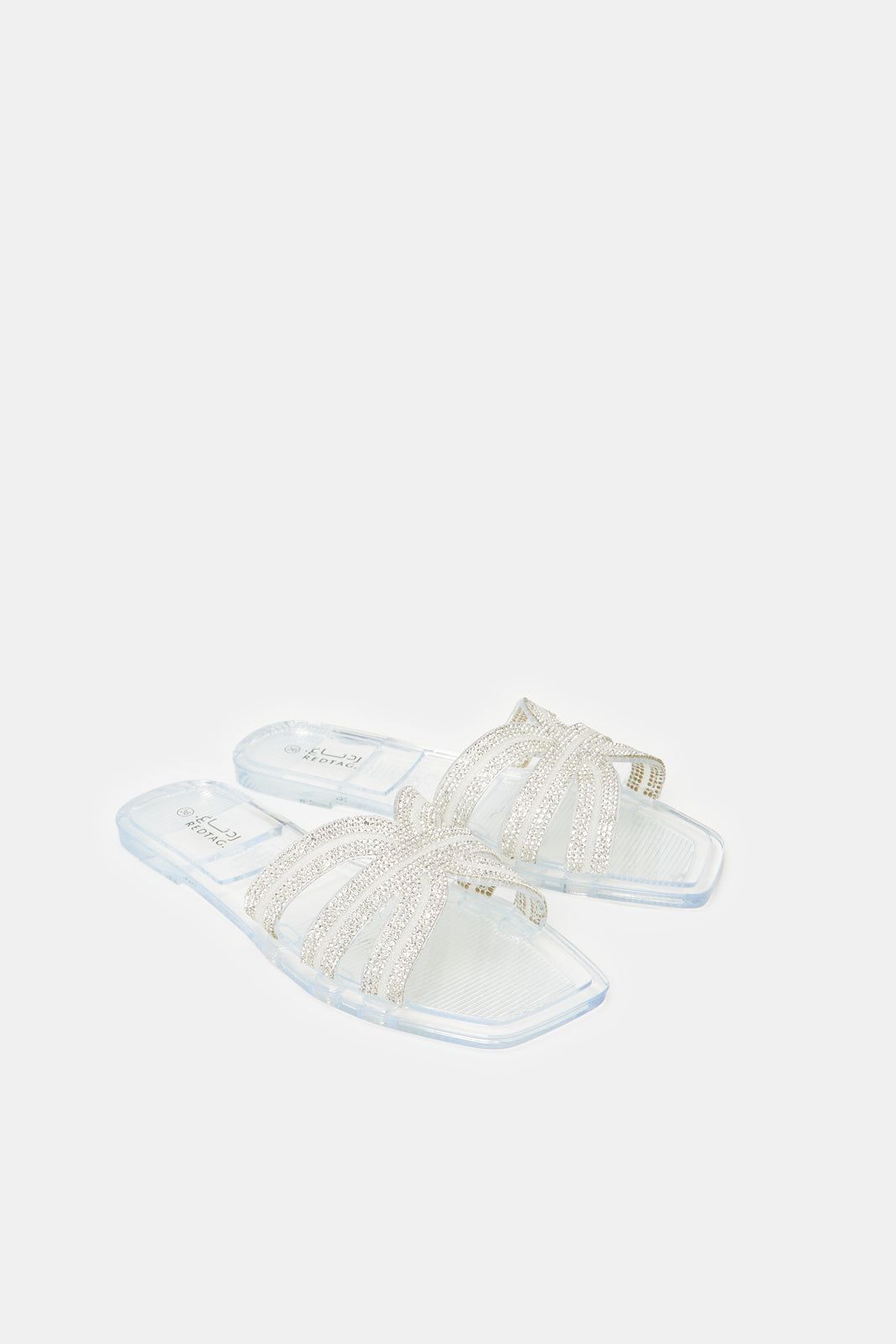 Women White Strappy Embellished Mule sold by Redtag product image thumbnail 2