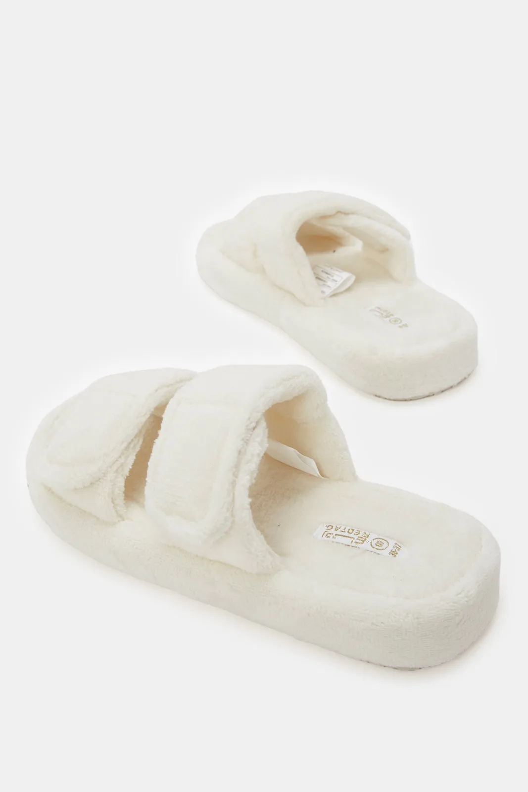 Women White Double Strap Slipper sold by Redtag product image thumbnail 4