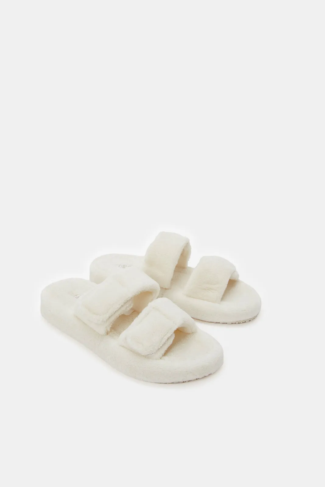 Women White Double Strap Slipper sold by Redtag product image thumbnail 2