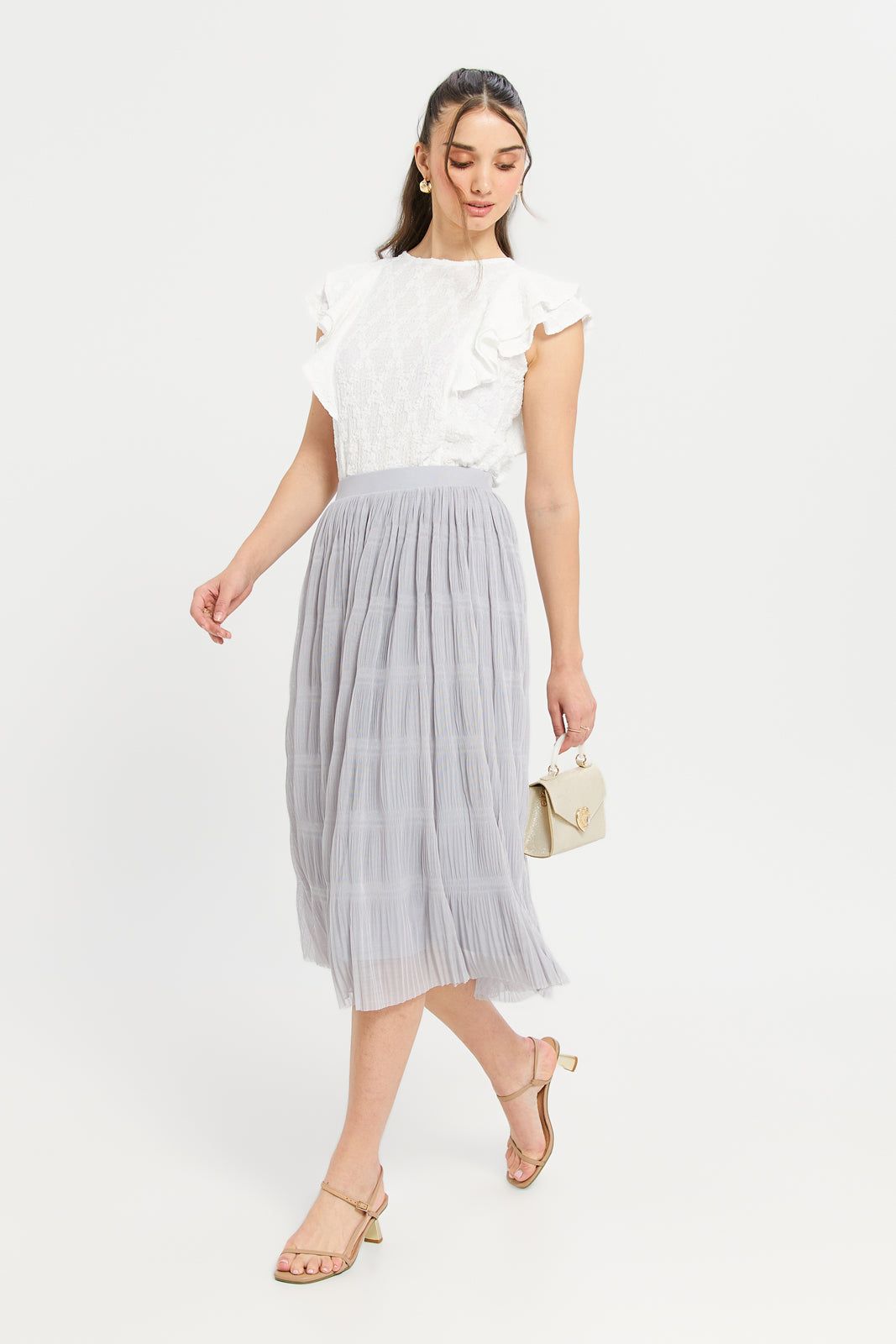 Women Grey Pleated Skirt sold by Redtag product image thumbnail 2
