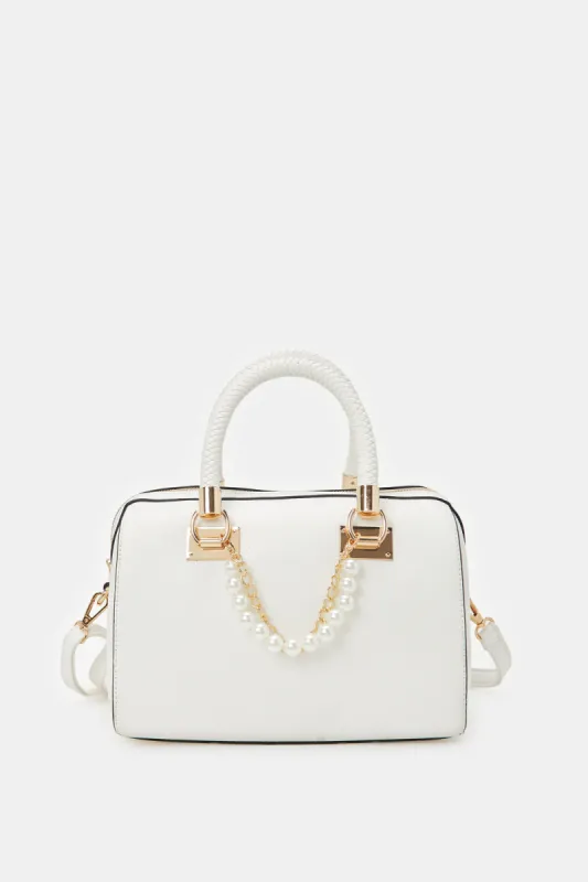 Women White Bollin With Pearl Chain sold by Redtag