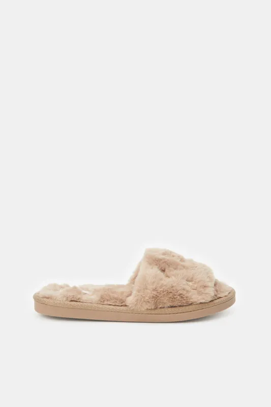 Women Brown Embroidered Slipper sold by Redtag