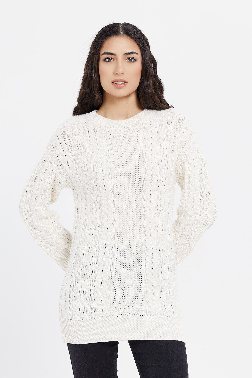 Women Cream Knitted Pullover sold by Redtag