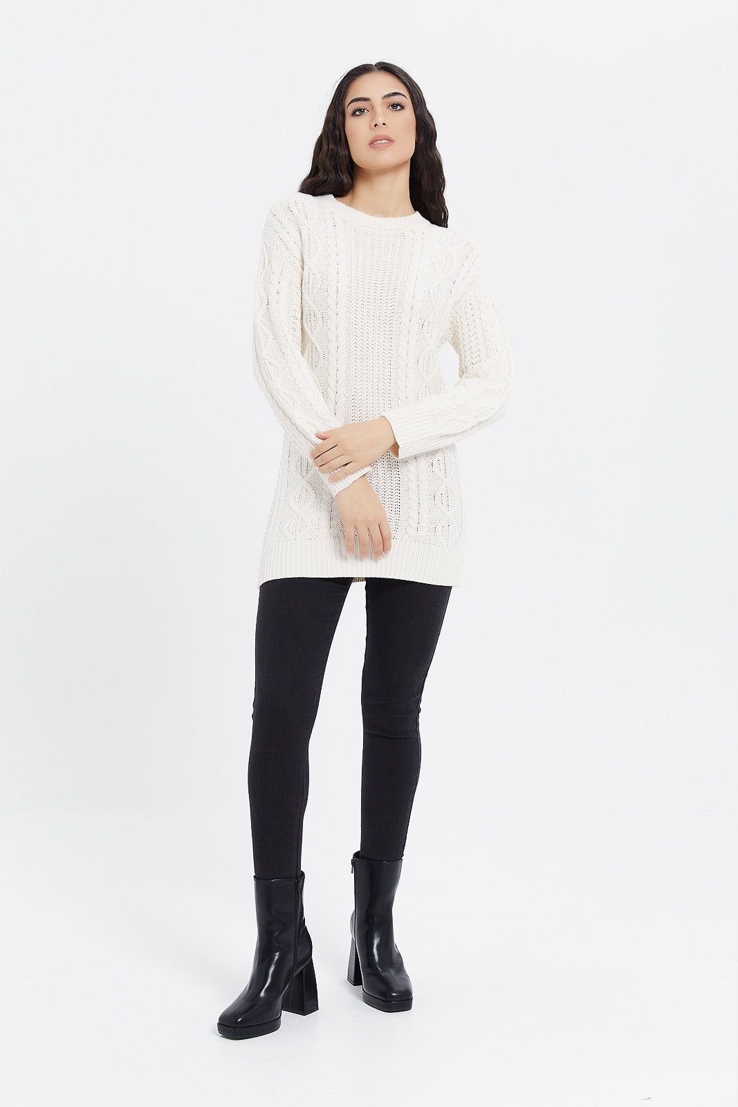 Women Cream Knitted Pullover sold by Redtag product image thumbnail 2