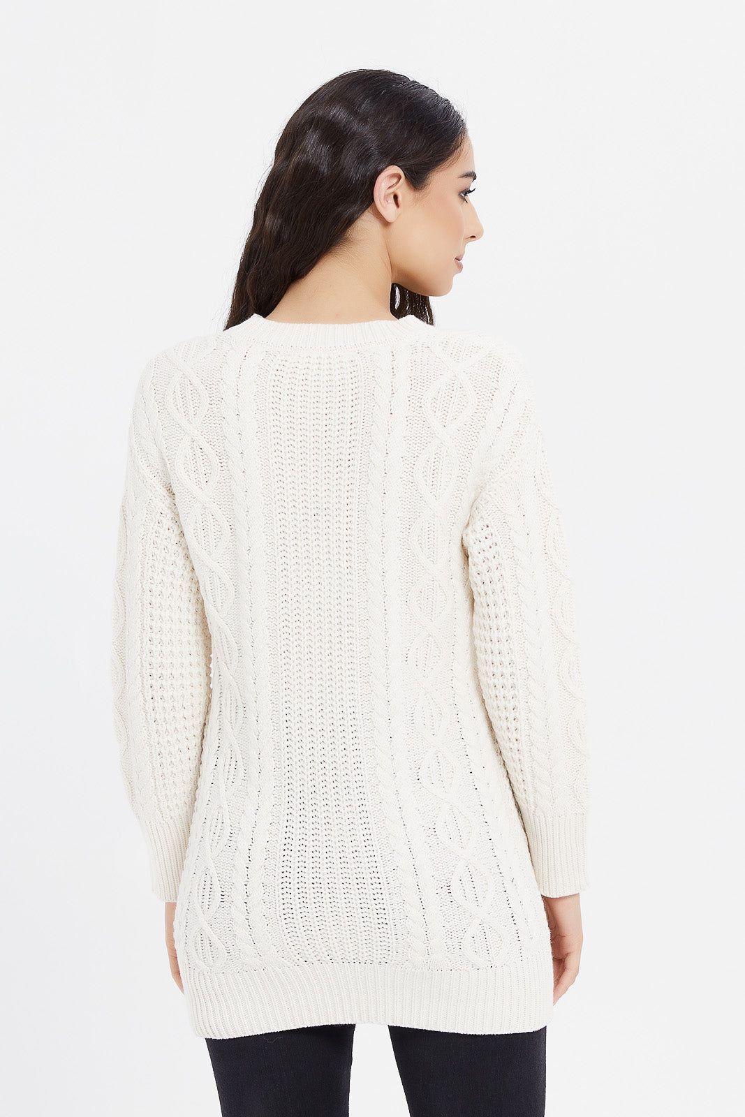 Women Cream Knitted Pullover sold by Redtag product image thumbnail 3