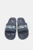 Men Navy Padded Embossed Slide sold by Redtag