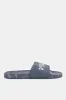 Men Navy Padded Embossed Slide sold by Redtag