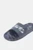 Men Navy Padded Embossed Slide sold by Redtag