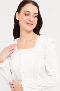 Women Ivory Textured Top sold by Redtag