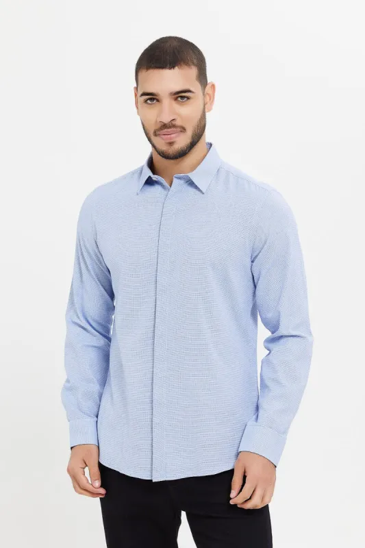 Men Blue Formal Shirt sold by Redtag