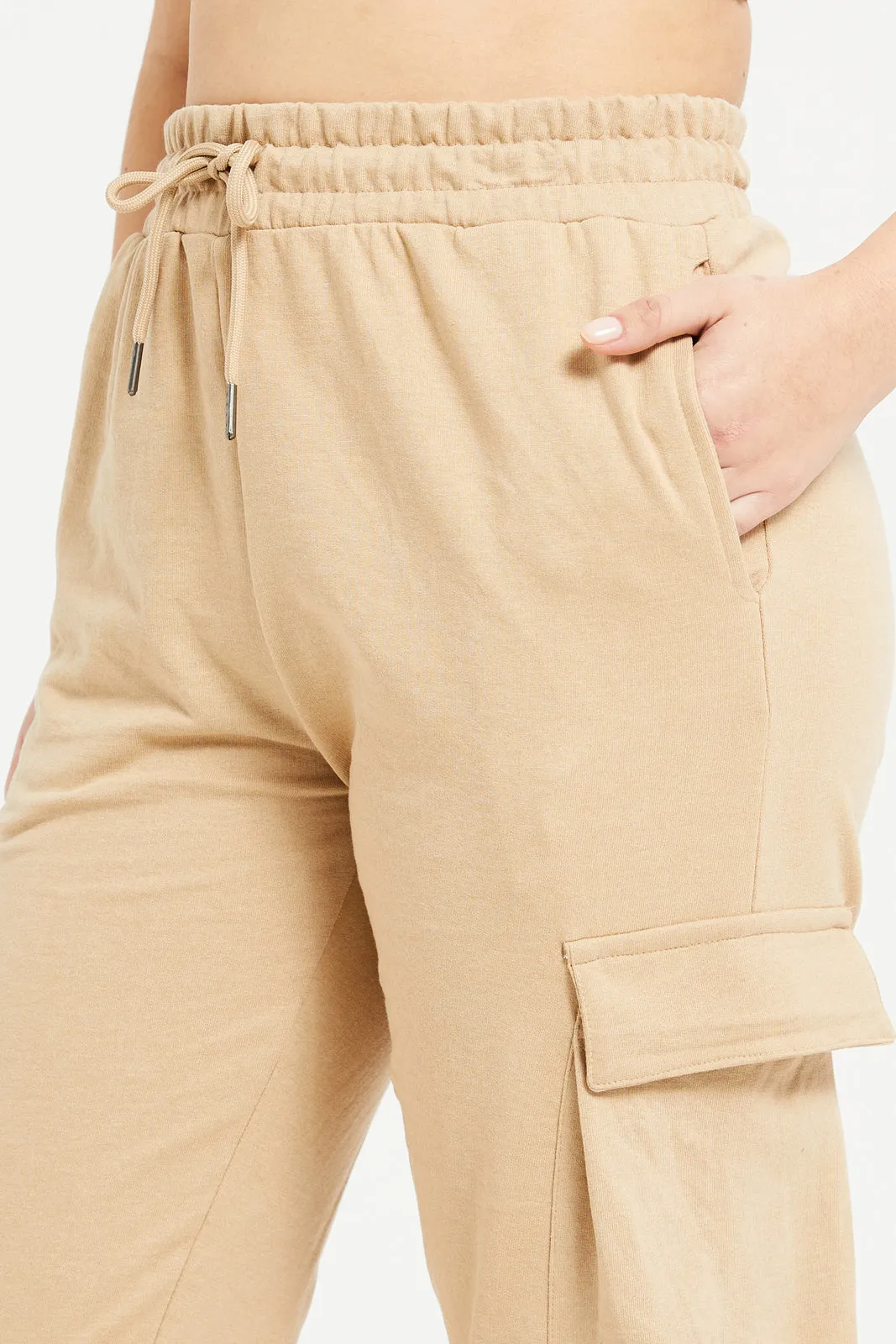 Women Beige Jogger With Utility Pockets sold by Redtag product image thumbnail 4