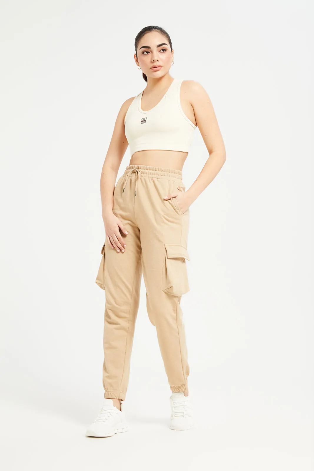 Women Beige Jogger With Utility Pockets sold by Redtag product image thumbnail 2
