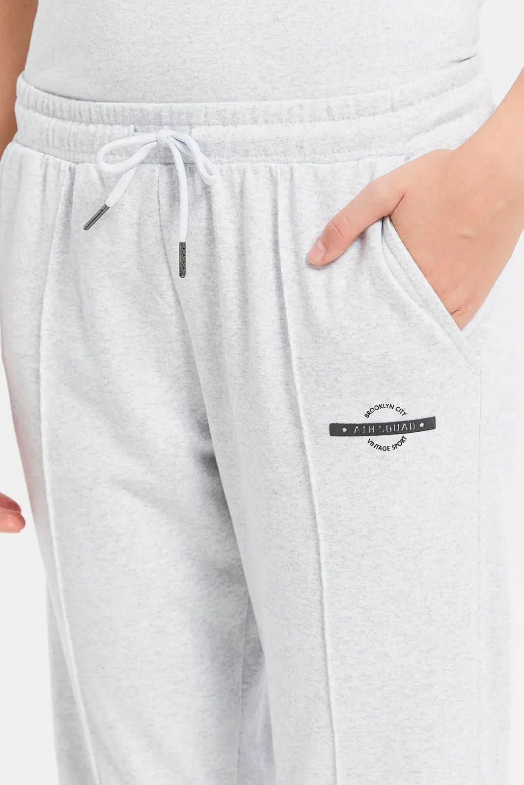 Women Grey Track Pants With Placement Print sold by Redtag product image thumbnail 4