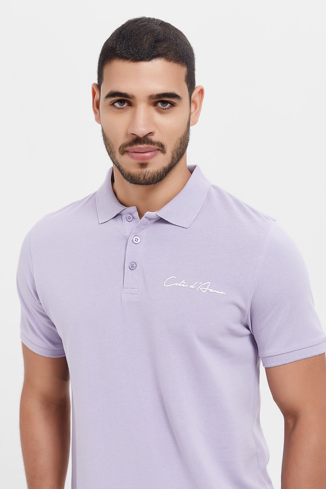 Men Lilac Varsity Sports Polo Shirt sold by Redtag product image thumbnail 4