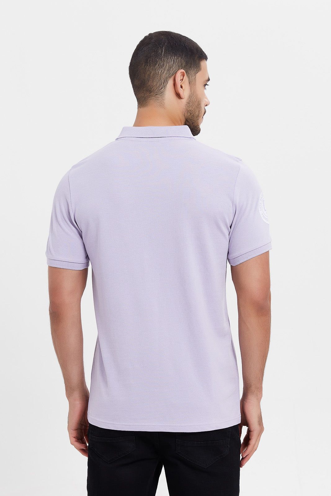 Men Lilac Varsity Sports Polo Shirt sold by Redtag product image thumbnail 3