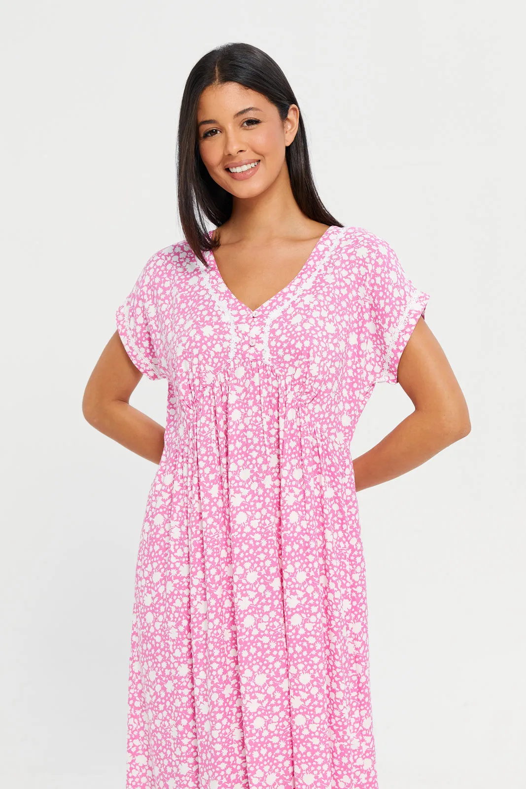 Women Assorted Short Sleeve Printed Nightgown sold by Redtag product image thumbnail 2