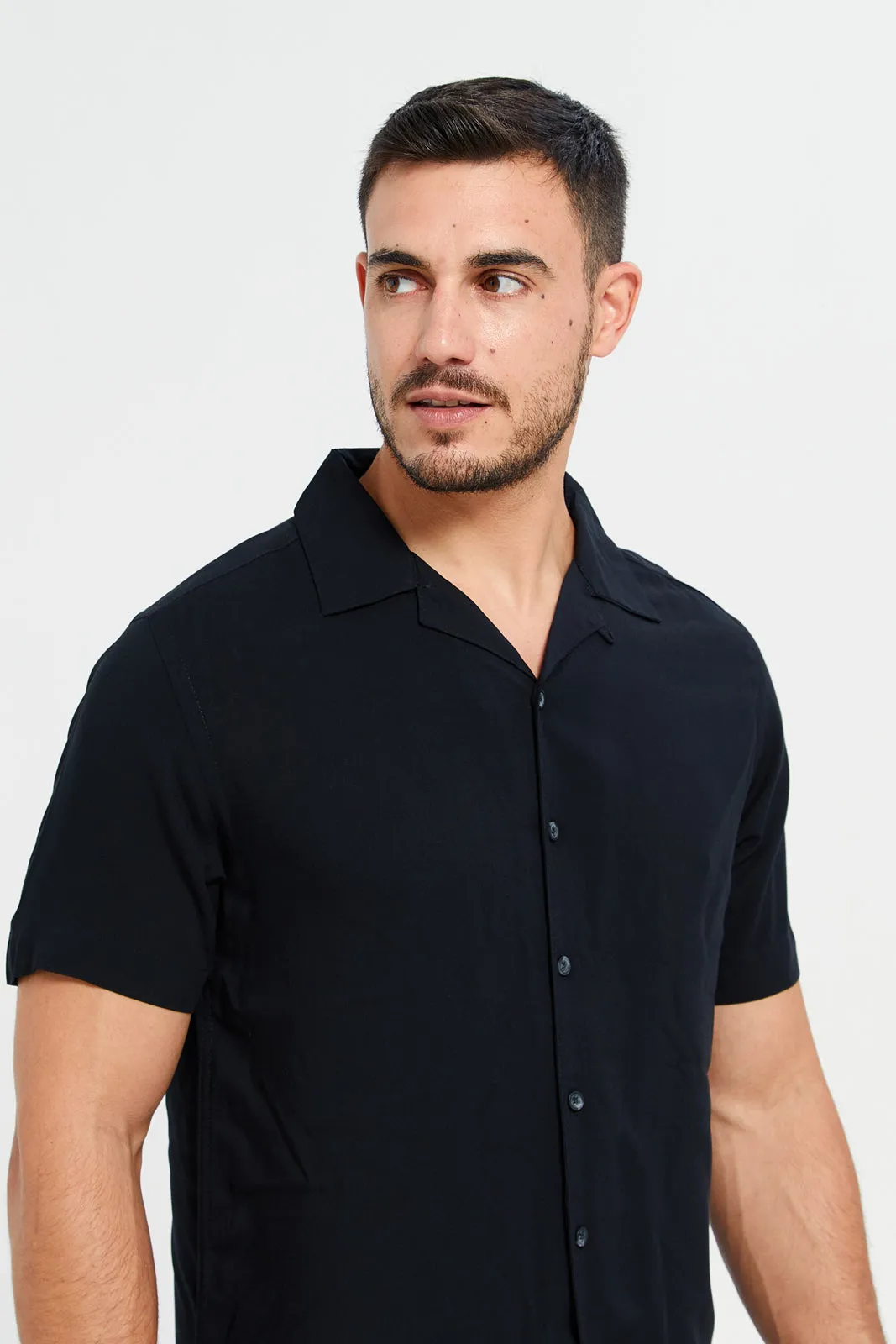 Men Black Resort Shirt sold by Redtag product image thumbnail 4