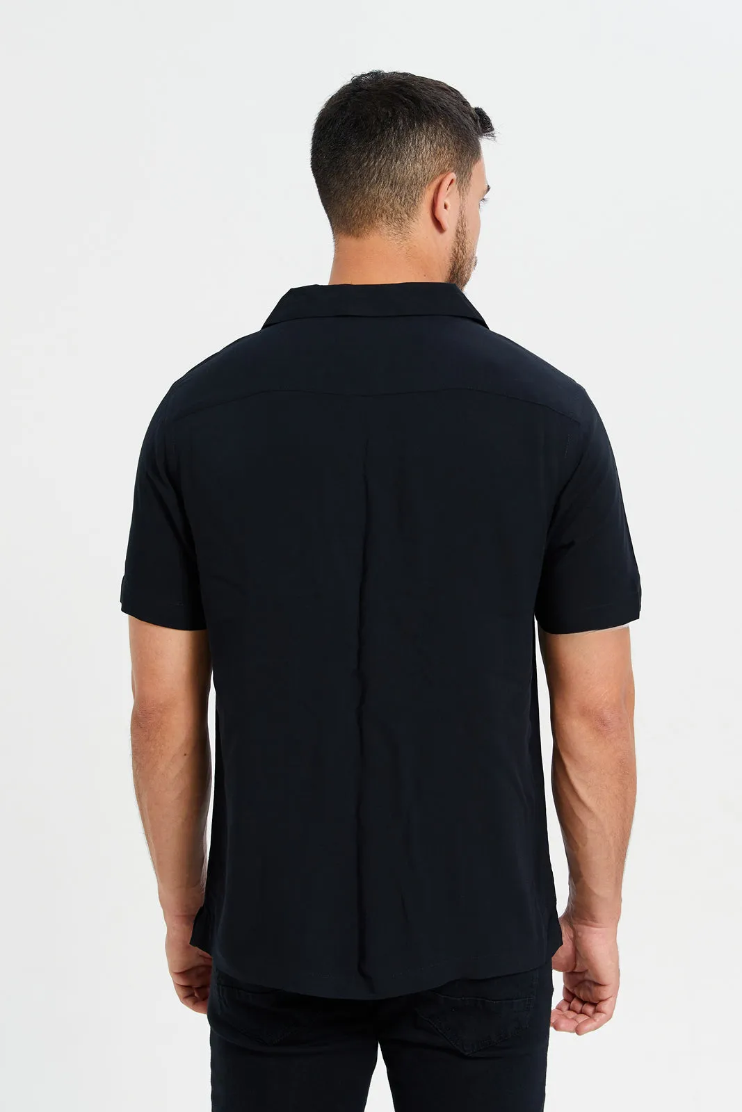 Men Black Resort Shirt sold by Redtag product image thumbnail 3