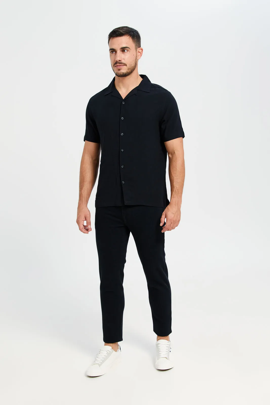 Men Black Resort Shirt sold by Redtag product image thumbnail 2