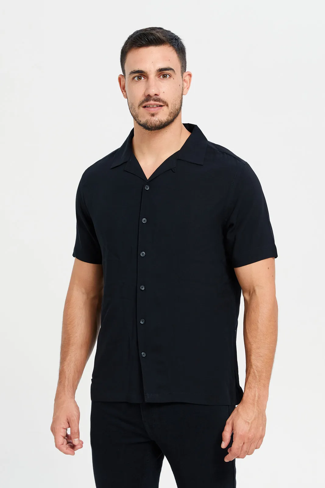 Men Black Resort Shirt sold by Redtag