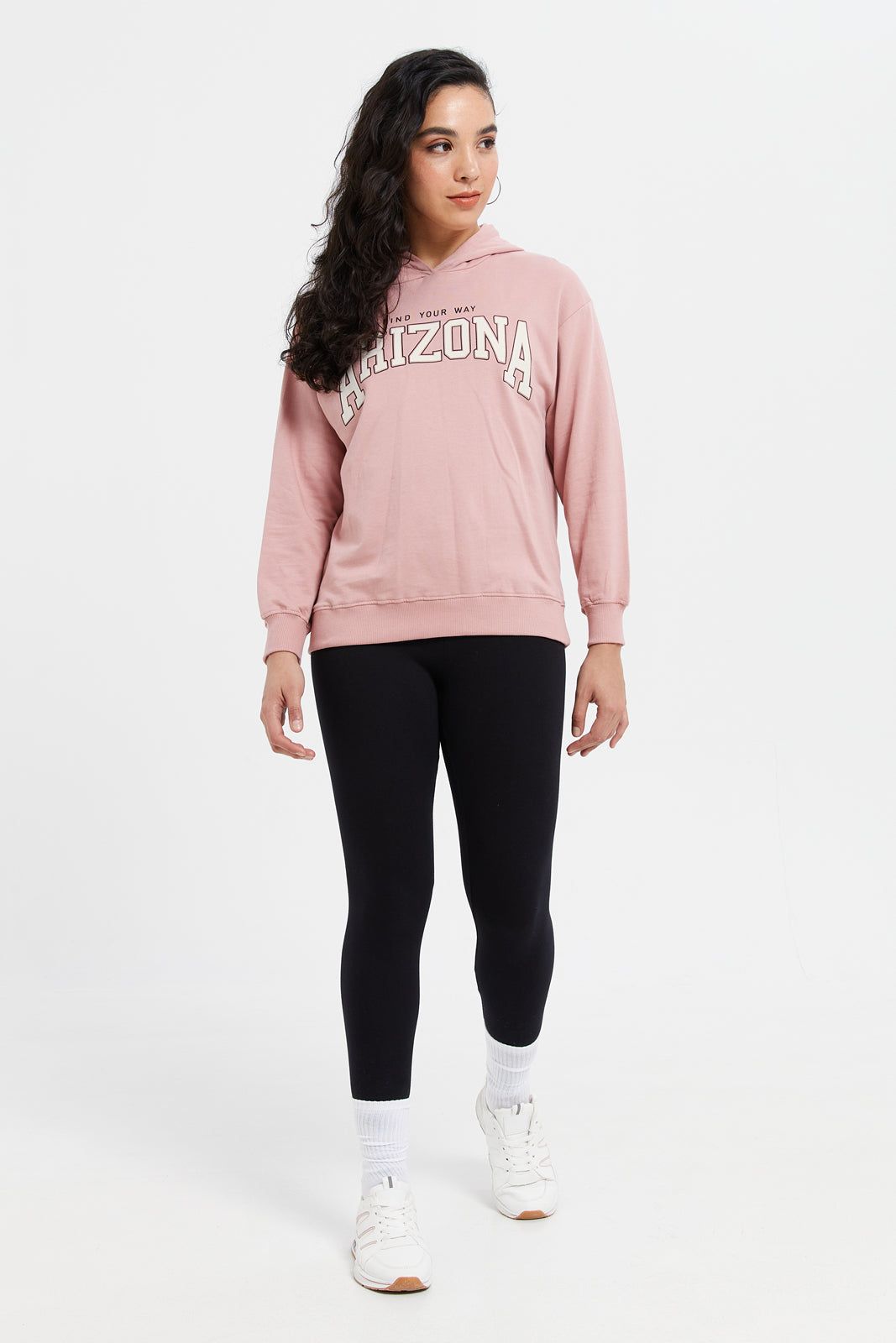 Women Pink Printed Hooded Sweatshirt sold by Redtag product image thumbnail 2