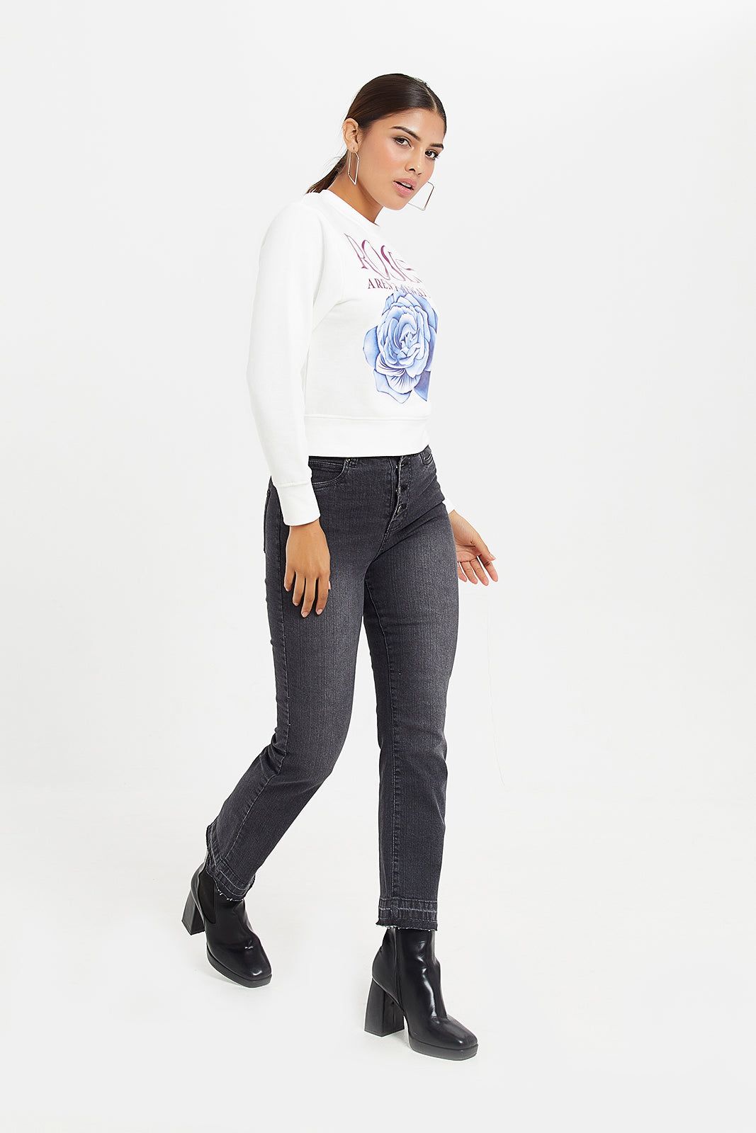 Women White Sweatshirt With Front Print sold by Redtag product image thumbnail 2