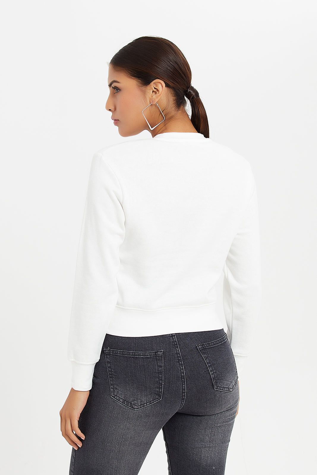 Women White Sweatshirt With Front Print sold by Redtag product image thumbnail 3