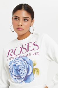 Women White Sweatshirt With Front Print sold by Redtag