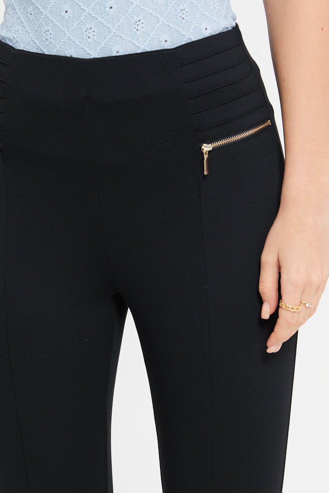 Women Black Side Zipper Leggings sold by Redtag product image thumbnail 3