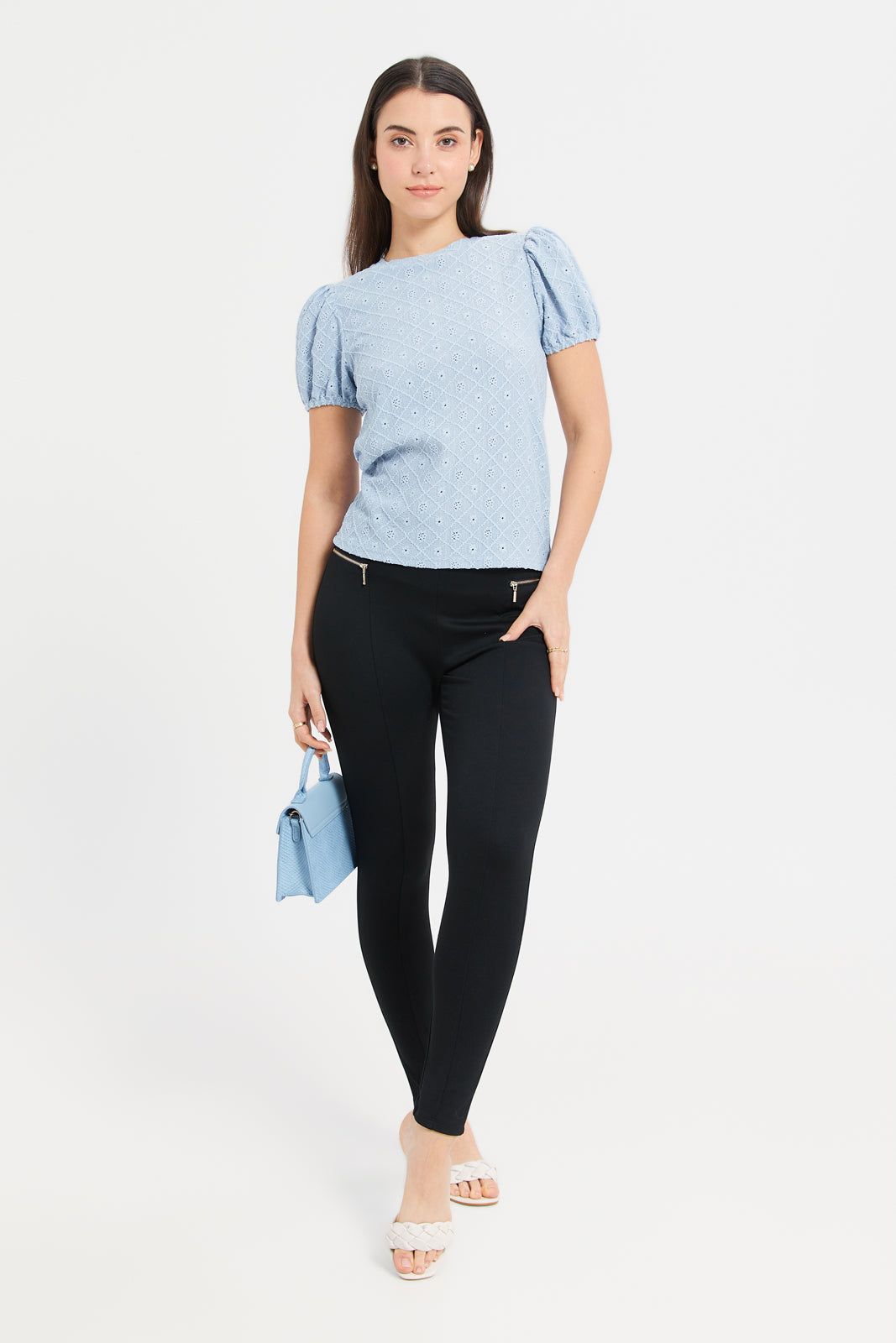 Women Black Side Zipper Leggings sold by Redtag product image thumbnail 2