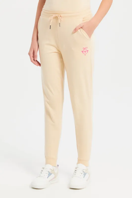 Women Apricot Printed Jogger sold by Redtag