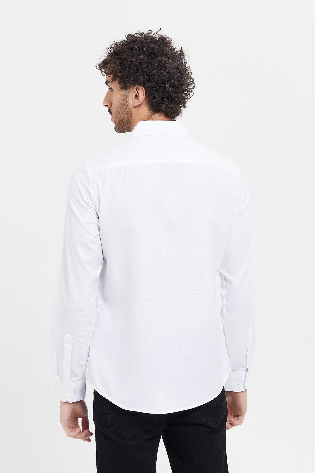 Men White Plain Formal Shirt sold by Redtag product image thumbnail 3