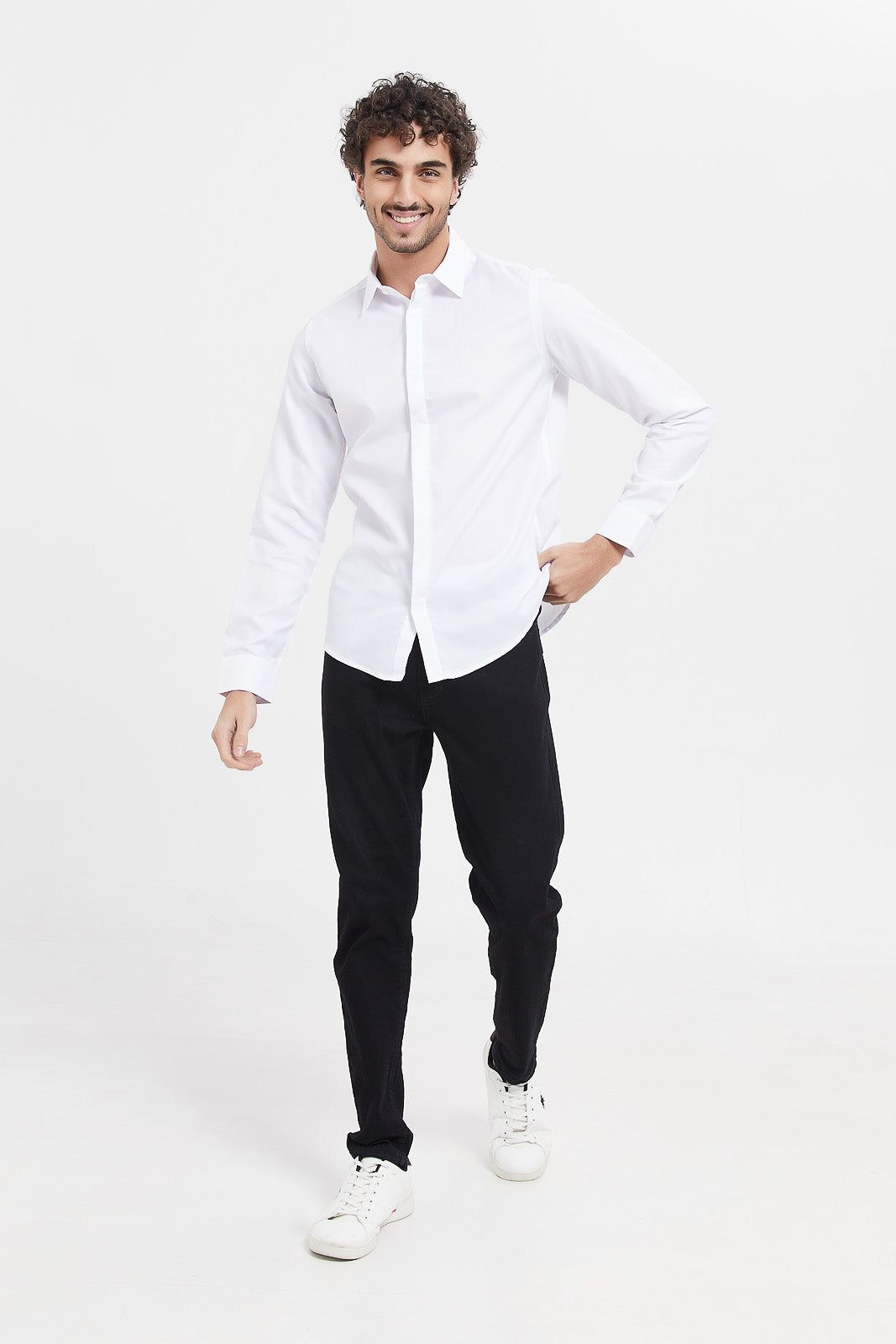 Men White Plain Formal Shirt sold by Redtag product image thumbnail 2