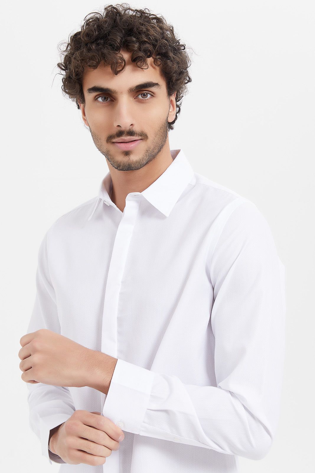 Men White Plain Formal Shirt sold by Redtag product image thumbnail 4