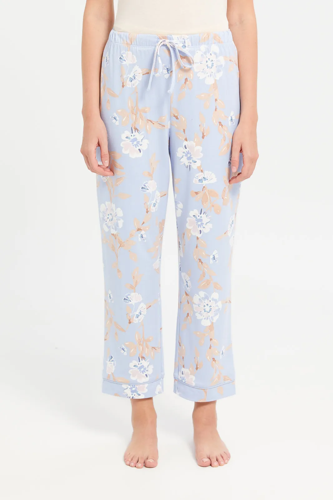 Women Blue Printed Pyjama Set (2 Piece) sold by Redtag product image thumbnail 3