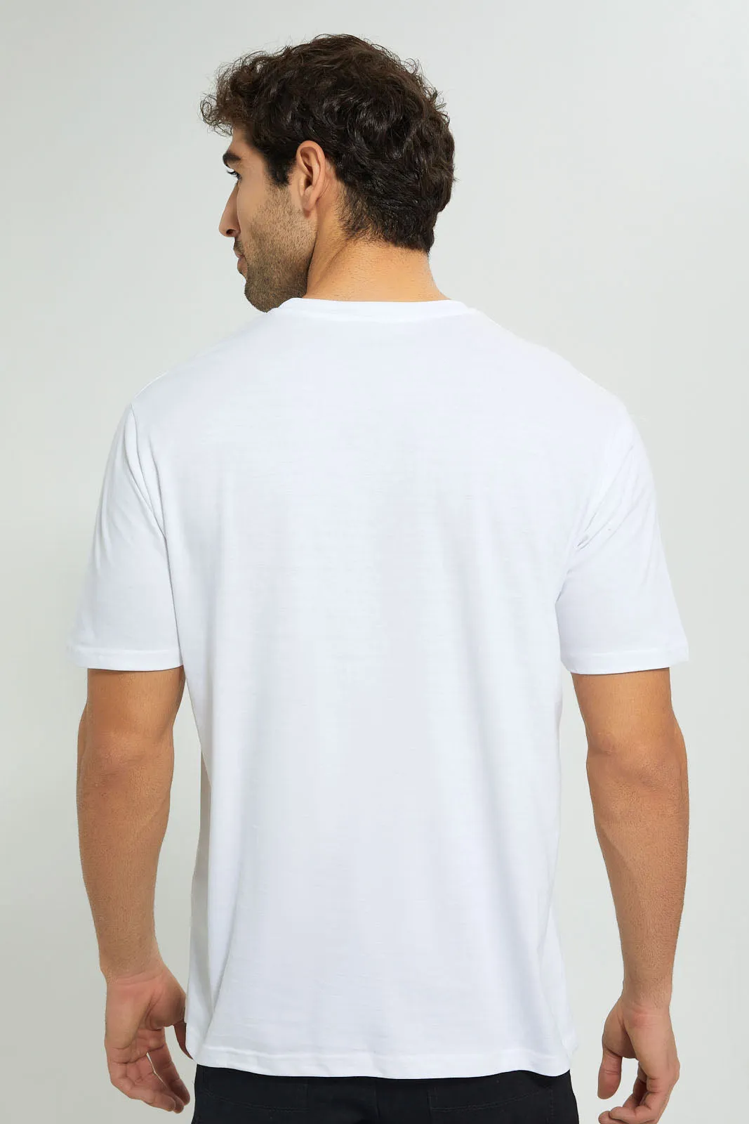 White Digital Printed T-Shirt sold by Redtag product image thumbnail 5