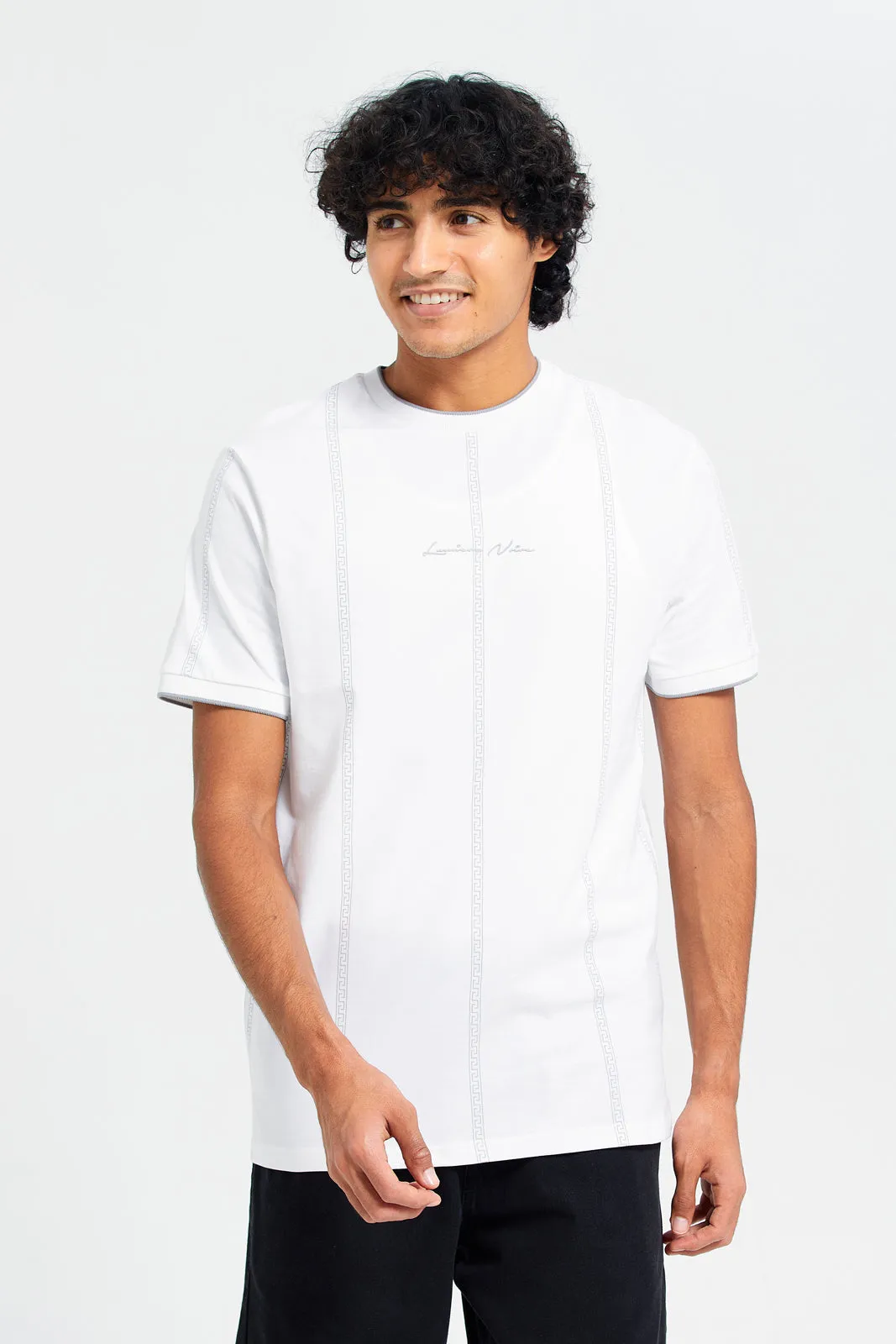 Men White Printed T-Shirt sold by Redtag