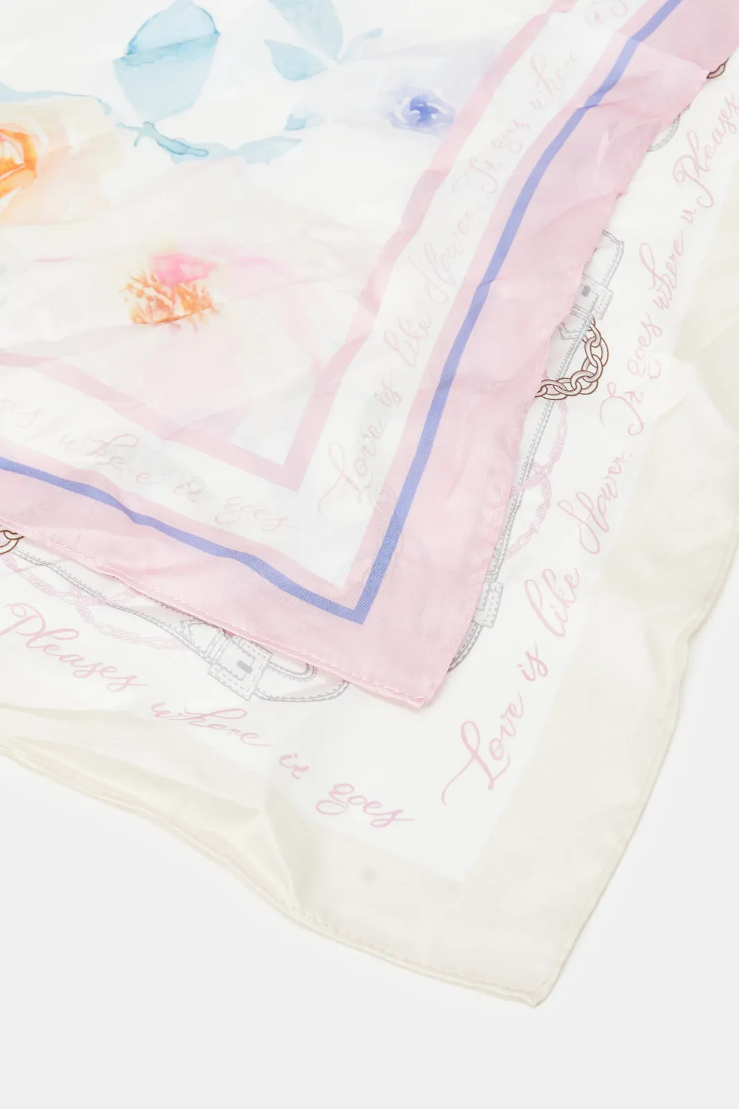 Women Purple And White Printed Scarf Set (Pack of 2) sold by Redtag product image thumbnail 3