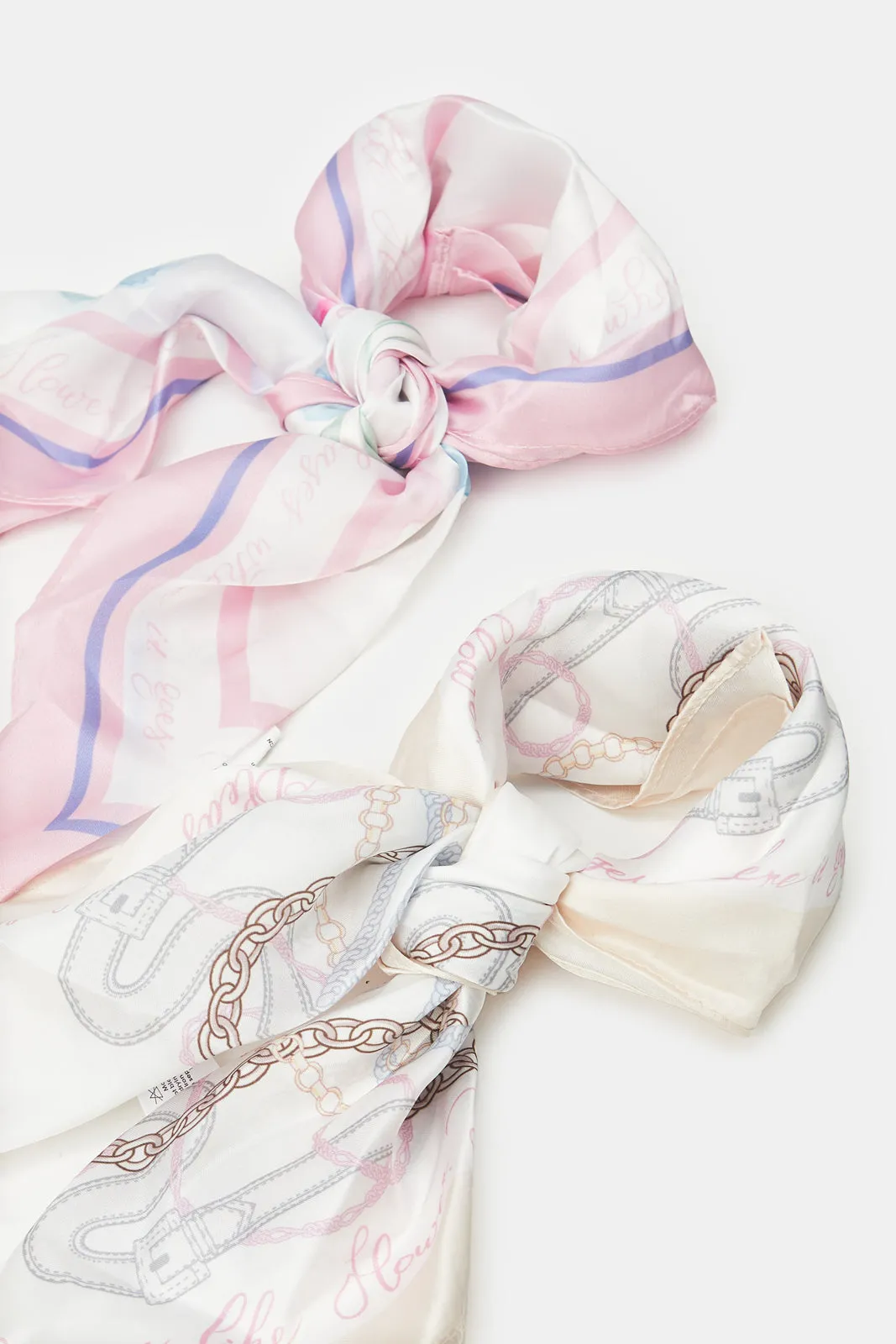 Women Purple And White Printed Scarf Set (Pack of 2) sold by Redtag product image thumbnail 2