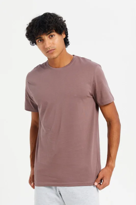 Men Purple Cotton T-Shirt sold by Redtag
