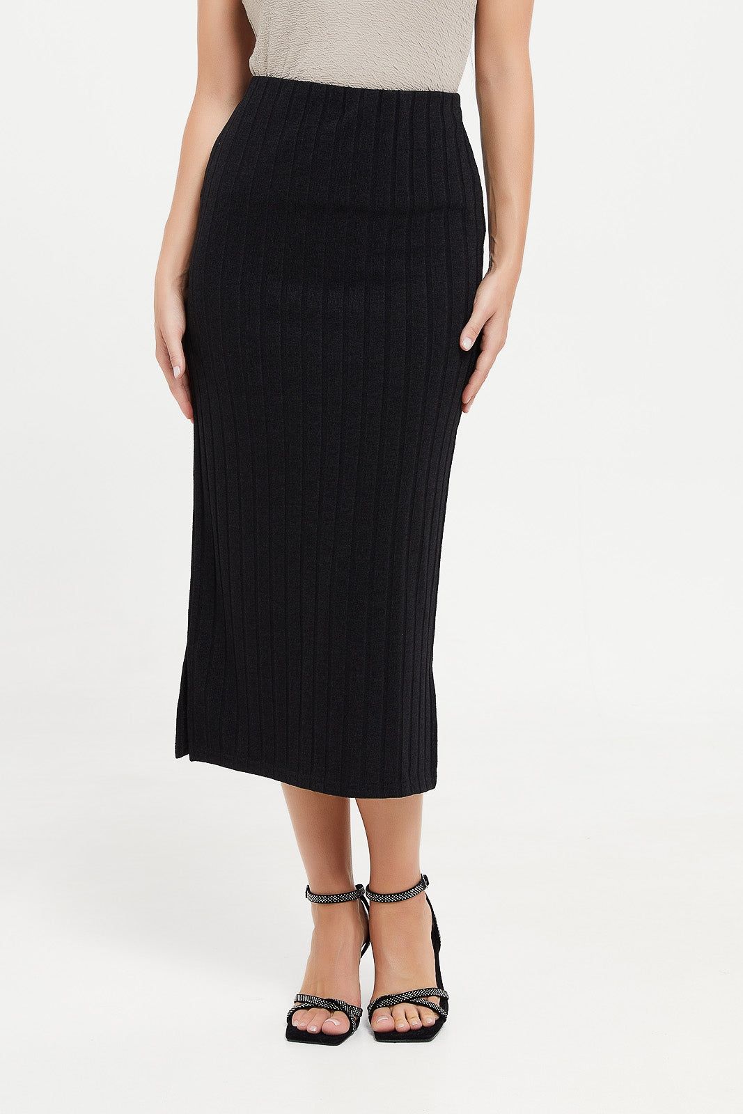Women Black A Line Skirt sold by Redtag
