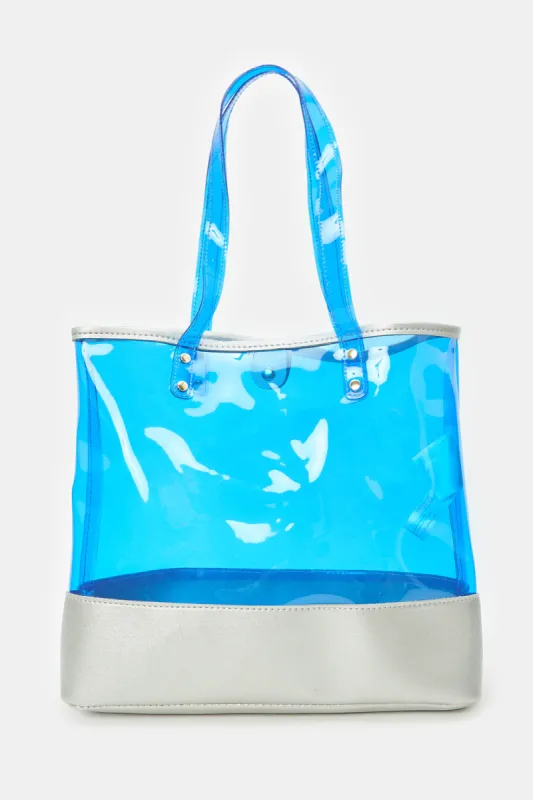 Women Blue spacious Shopper sold by Redtag