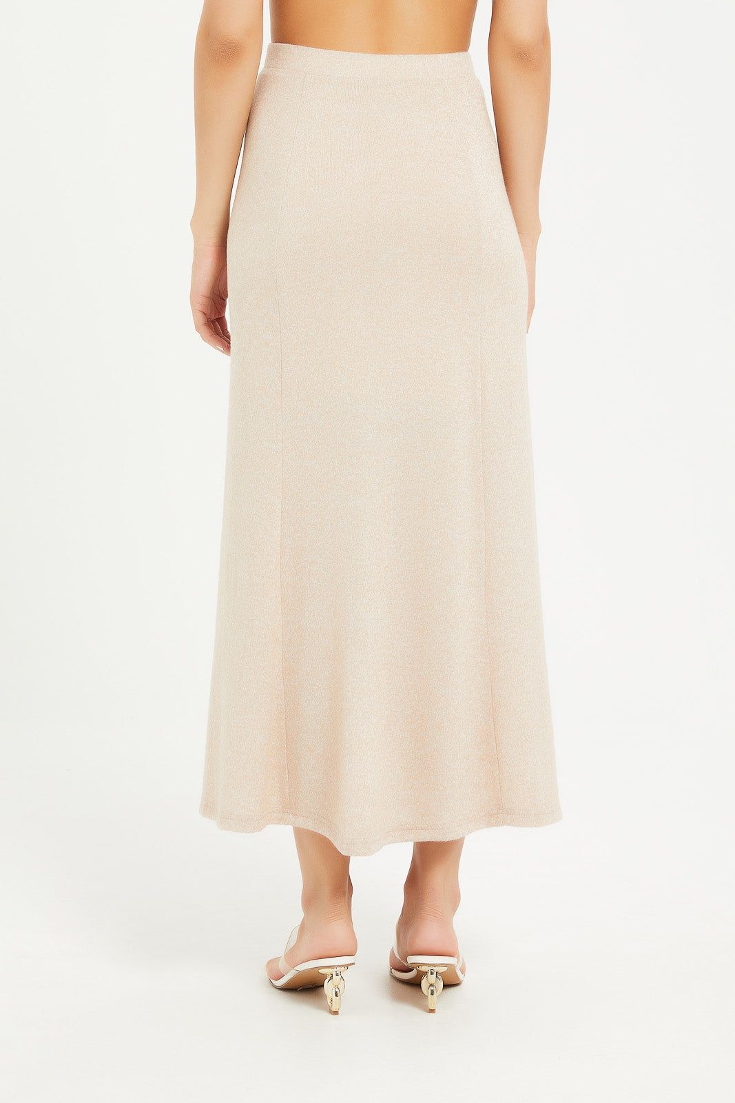 Women Beige Soft Touch Volume Maxi Skirt sold by Redtag product image thumbnail 3