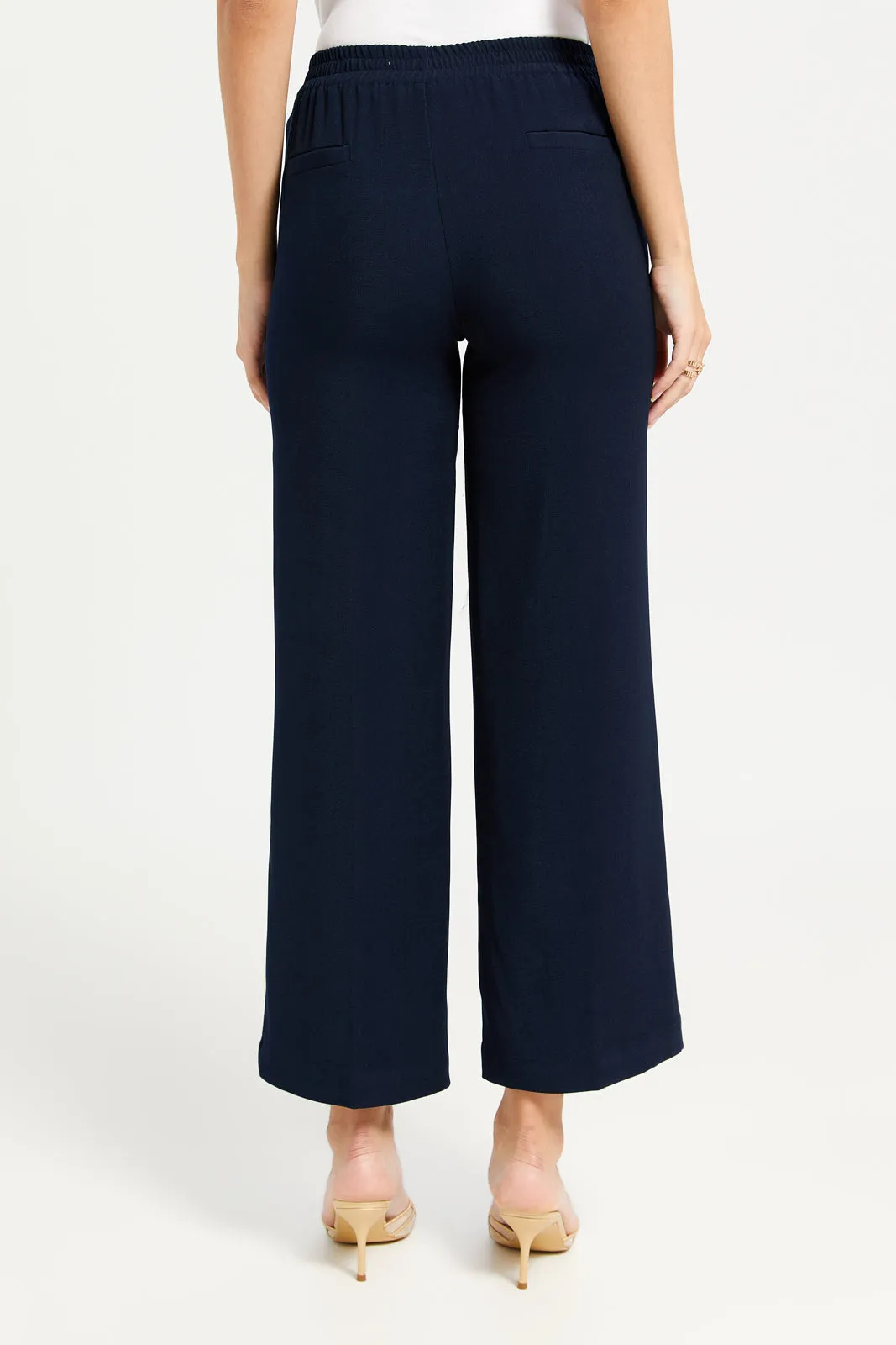 Women Navy Gold Pendant Belted Trouser sold by Redtag product image thumbnail 3