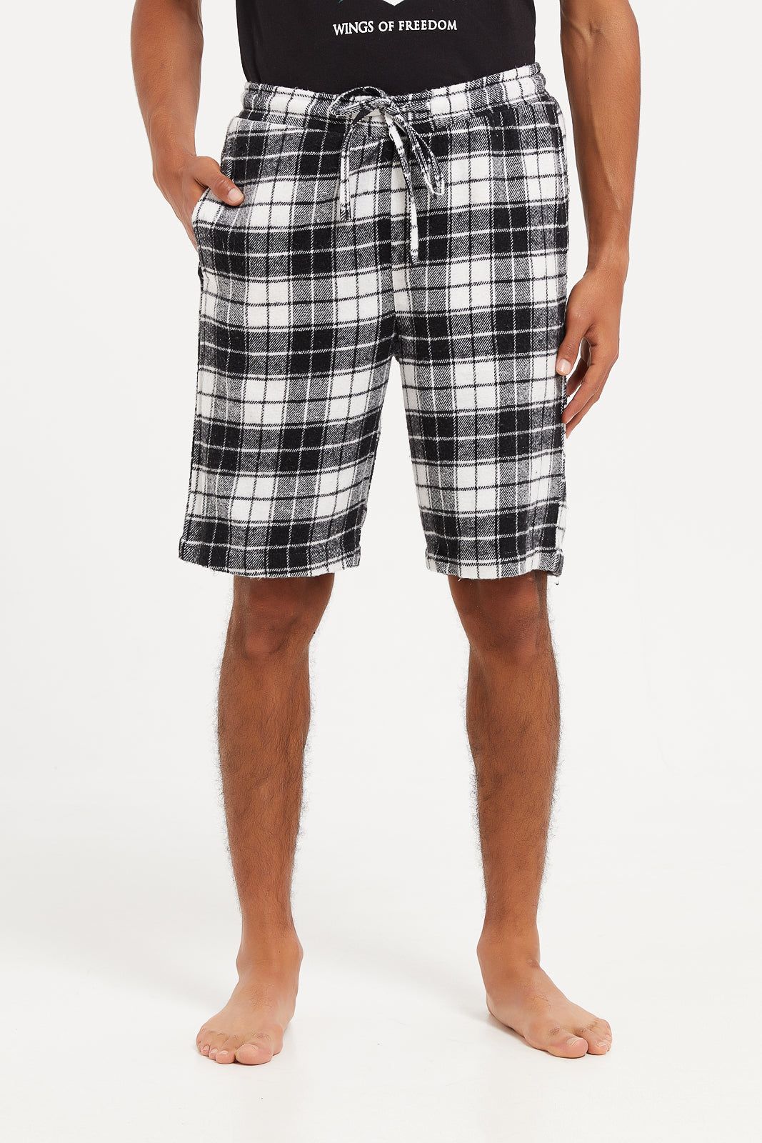 Men Black Checked Nightwear Set (2 Piece) sold by Redtag product image thumbnail 3
