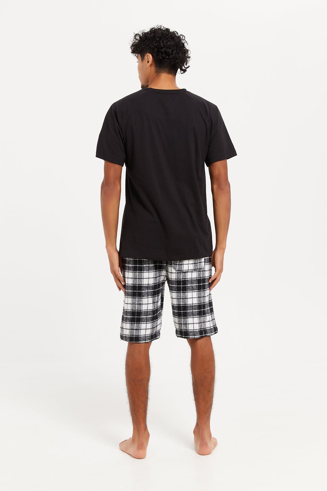 Men Black Checked Nightwear Set (2 Piece) sold by Redtag product image thumbnail 4