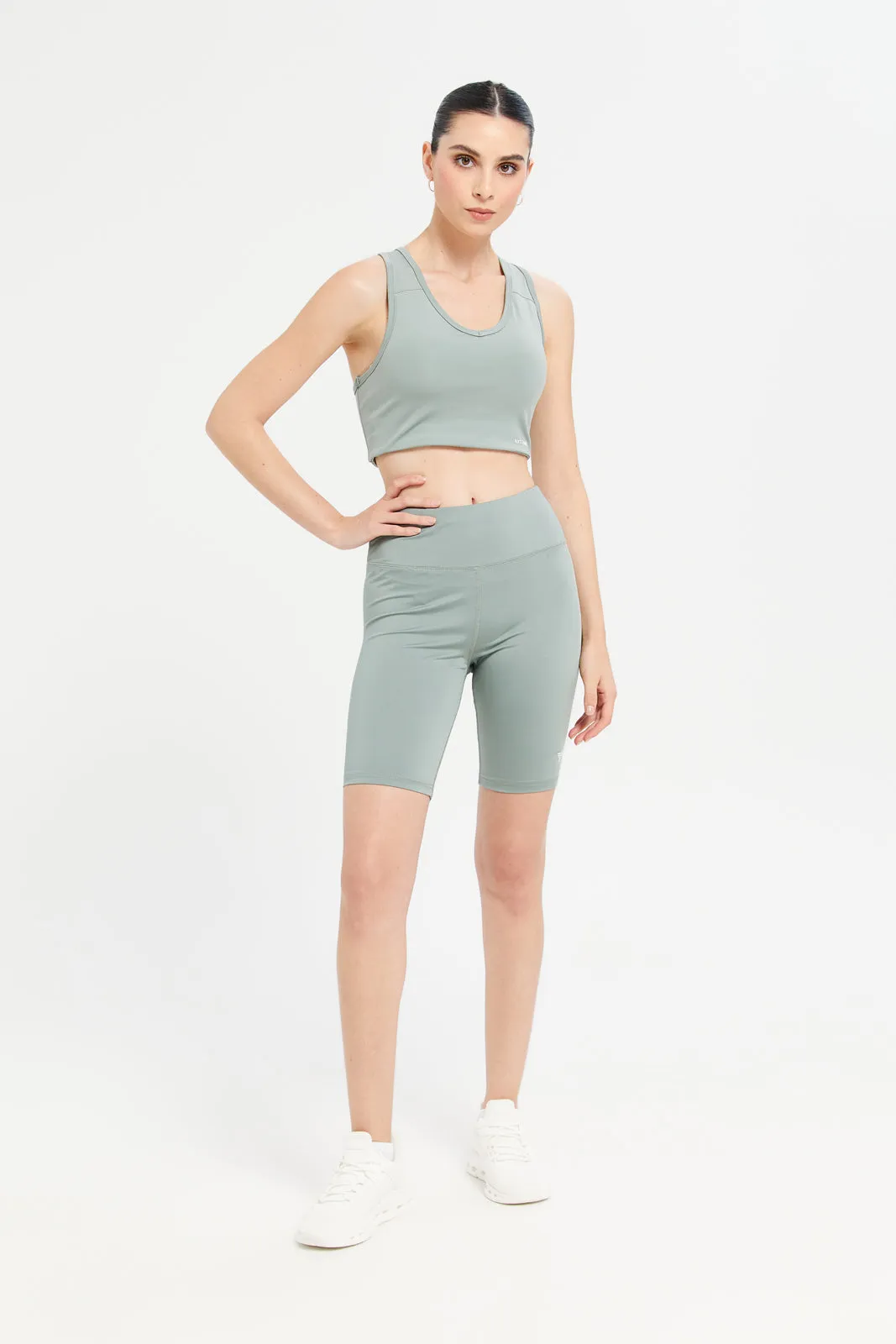 Women Mint Plain Padded Sports Bra sold by Redtag product image thumbnail 2