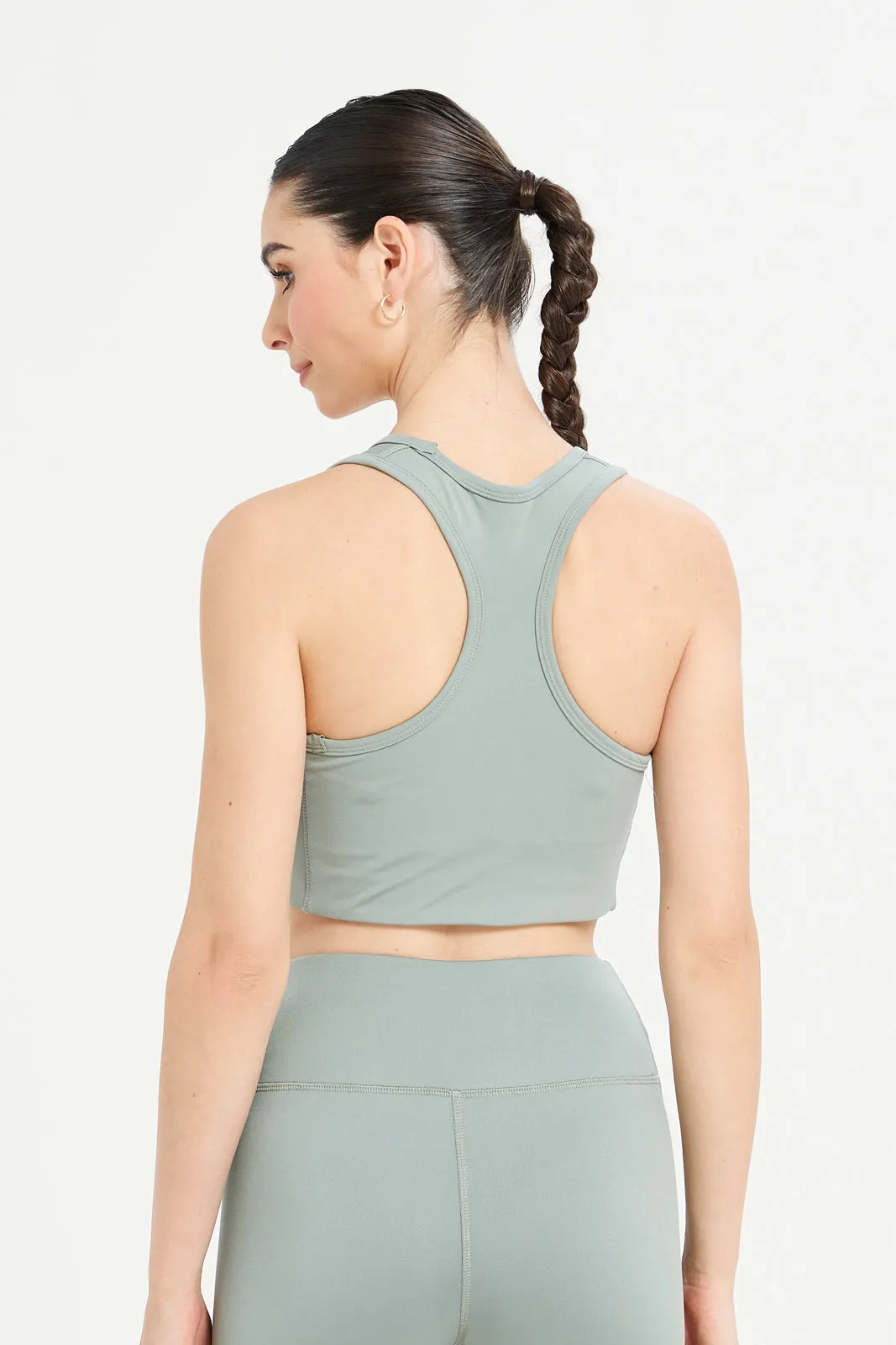 Women Mint Plain Padded Sports Bra sold by Redtag product image thumbnail 3